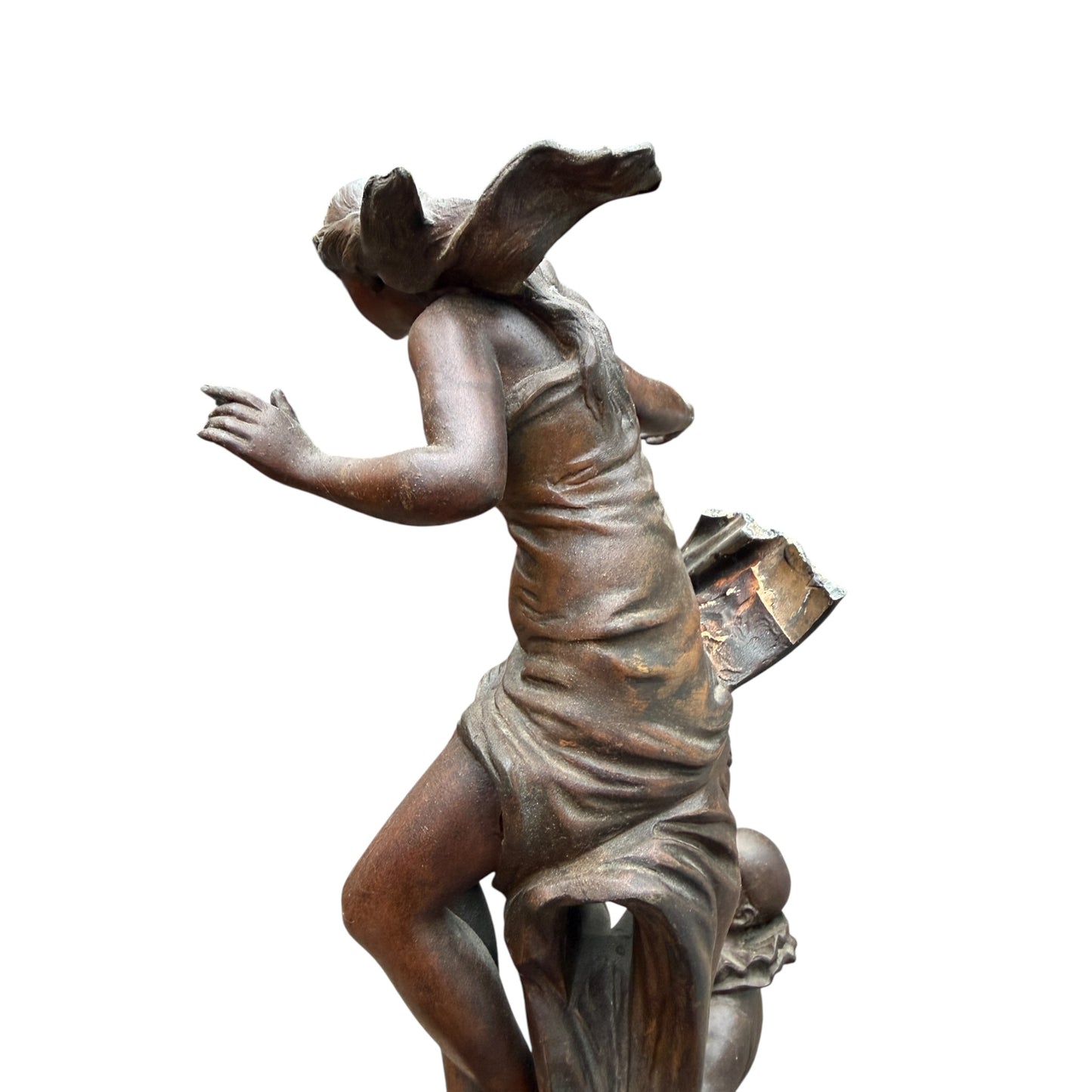 Vintage Art Deco Style Metal Alloy Sculpture – Pierrot Guitarist & Dancing Lady Figure Group