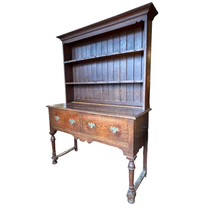 Antique English Oak Welsh Dresser – 20th Century Farmhouse Plate Rack & Sideboard Base