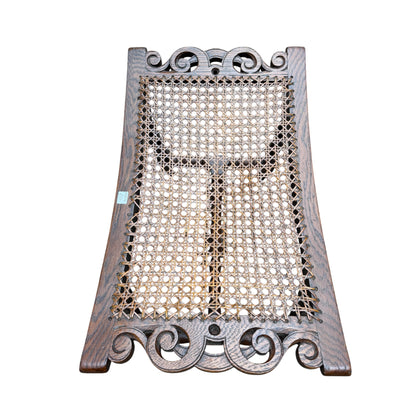 Antique Oak Caned Stool with Barley Twist Stretcher – Edwardian Dressing Table Bench