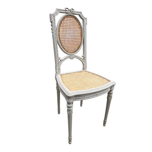 Vintage French Style Painted Cane Back Chair – Louis XVI Reproduction
