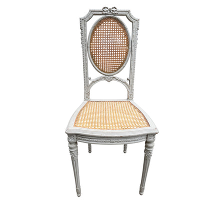 Vintage French Style Painted Cane Back Chair – Louis XVI Reproduction