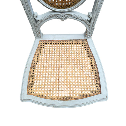 Vintage French Style Painted Cane Back Chair – Louis XVI Reproduction