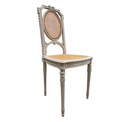 Vintage French Style Painted Cane Back Chair – Louis XVI Reproduction