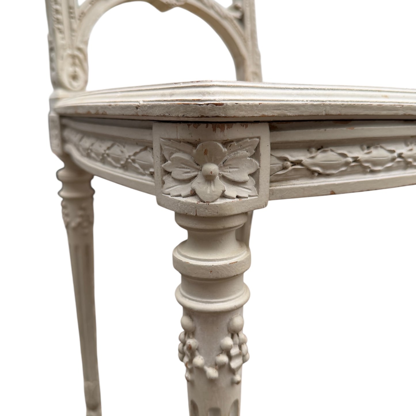 Vintage French Style Painted Cane Back Chair – Louis XVI Reproduction