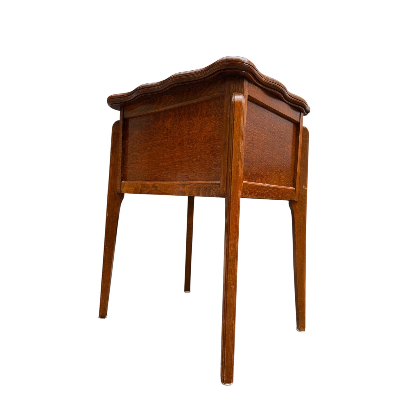 Edwardian Solid Oak Games Table / Antique Card Table with Baize Playing Surface & Storage