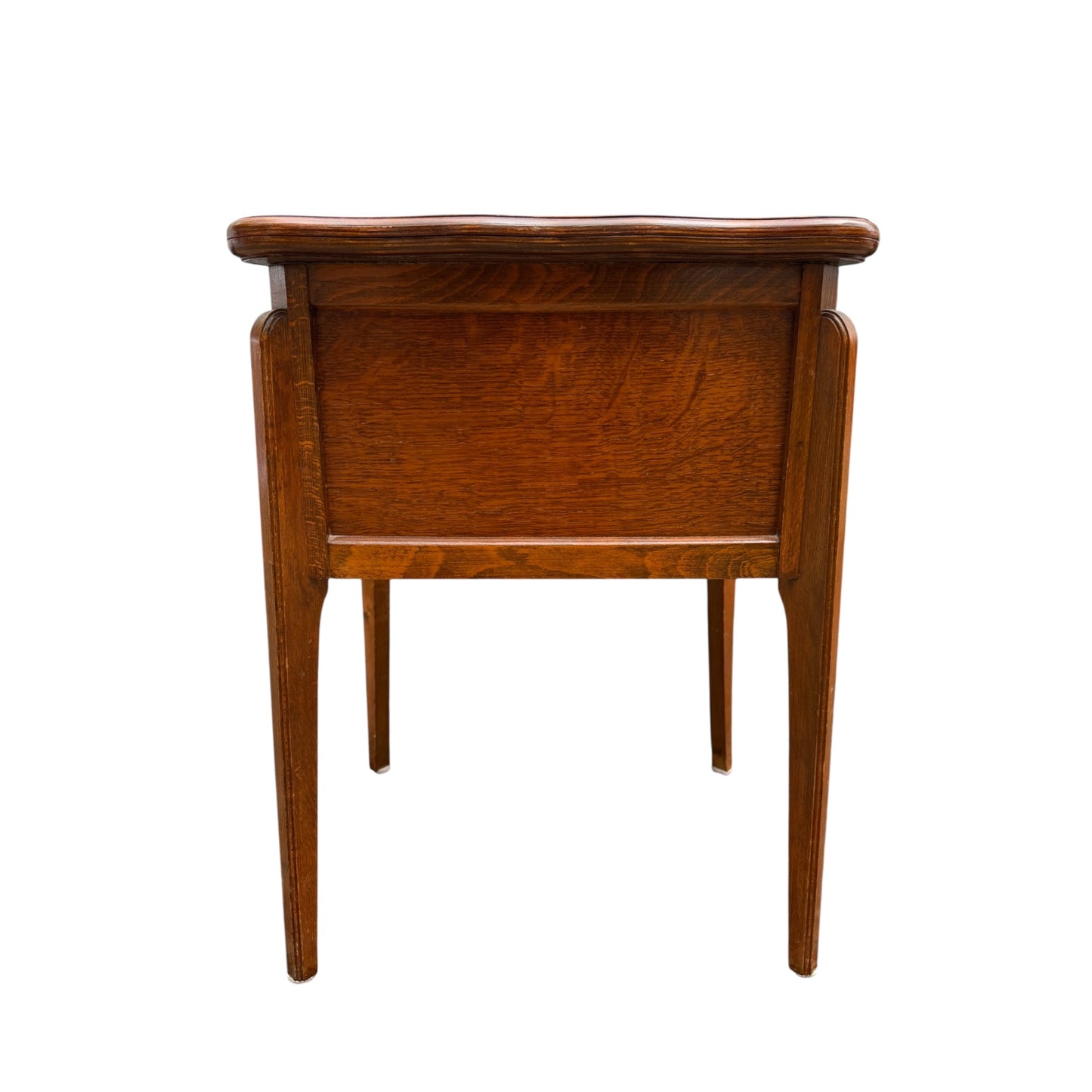 Edwardian Solid Oak Games Table / Antique Card Table with Baize Playing Surface & Storage