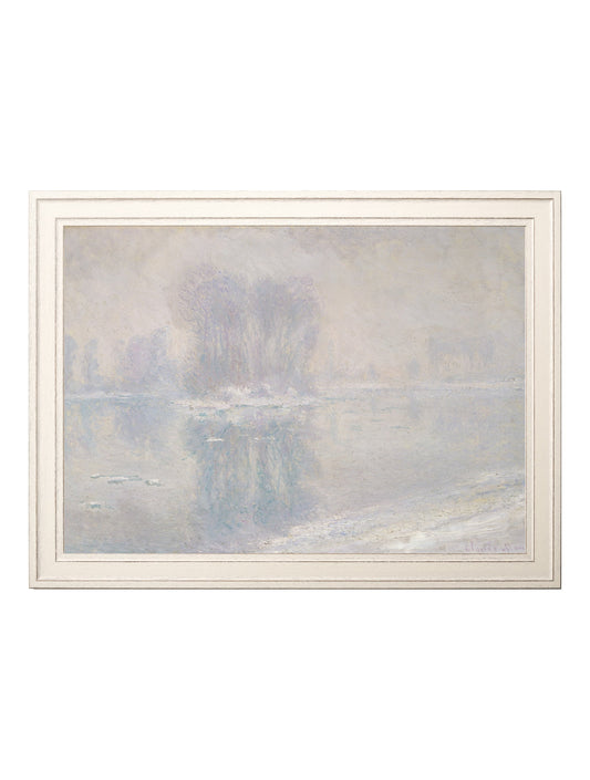 Ice Floes - Monet in size 38 x 50cm - glass-fronted framed wall art print with solid wood frame, a beautiful addition to stylish homes