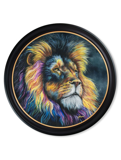 courage oxford round frame - premium glass-fronted framed art print with solid wood frame, ideal for modern interiors