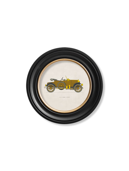 1913 14 morris oxford in round frame - premium glass-fronted framed art print with solid wood frame, perfect for statement wall decor