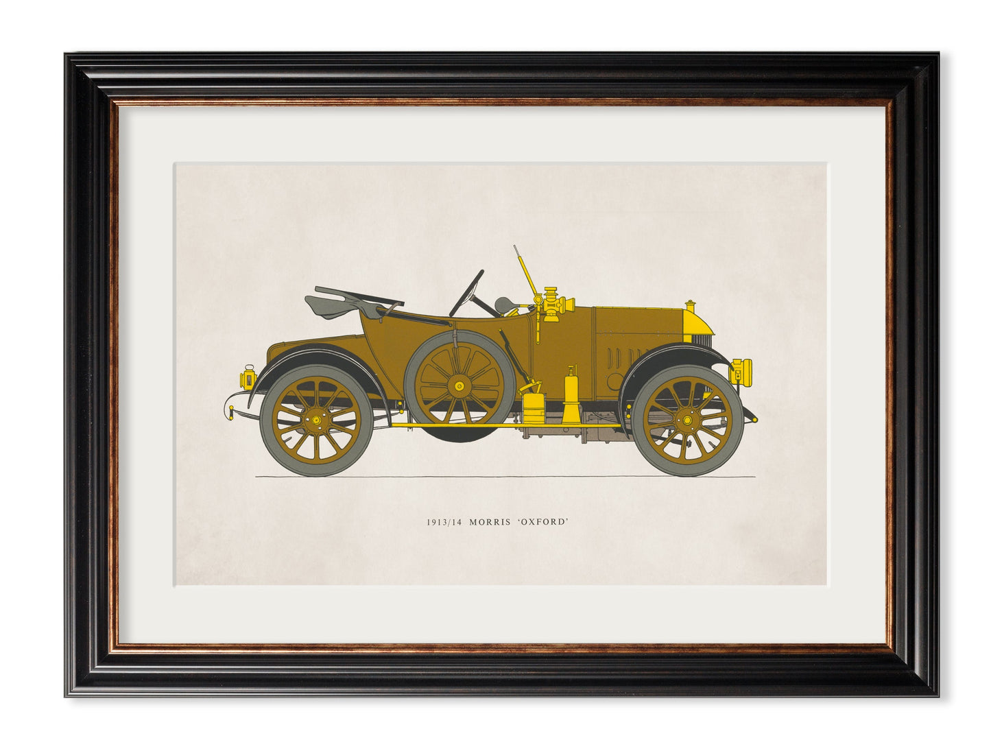 1913 14 morris oxford - premium glass-fronted framed art print with solid wood frame, perfect for statement wall decor
