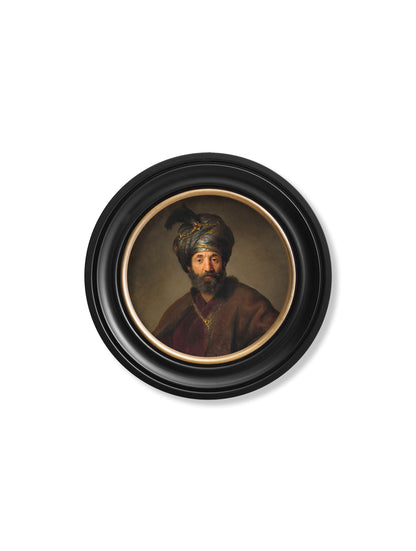 c 17th century rembrandts orient in size 70 x 70cm - glass-fronted framed wall art print with solid wood frame, ideal for contemporary home styling