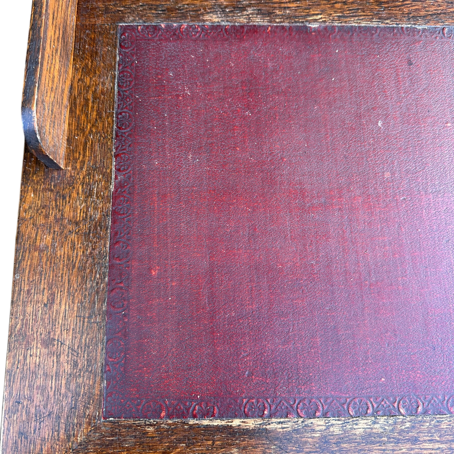 Small 1930's Leather Topped Kneehole Writing Desk With Inkwells from Selfridge & Co