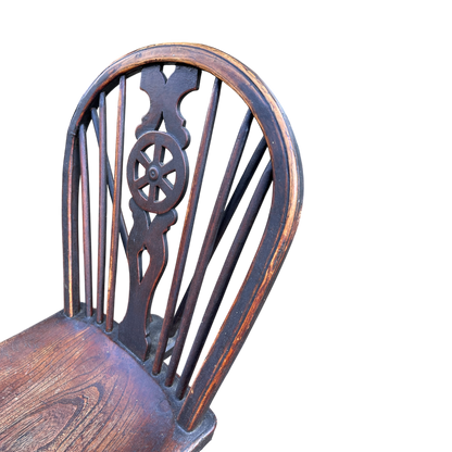 Antique Wheel Back Occasional Kitchen Dining Chair