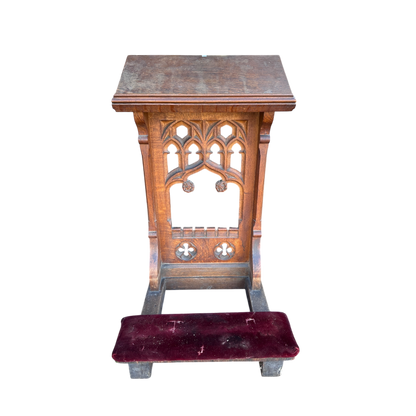 19th Century Oak Church Lectern Praying-kneeling Stand Table