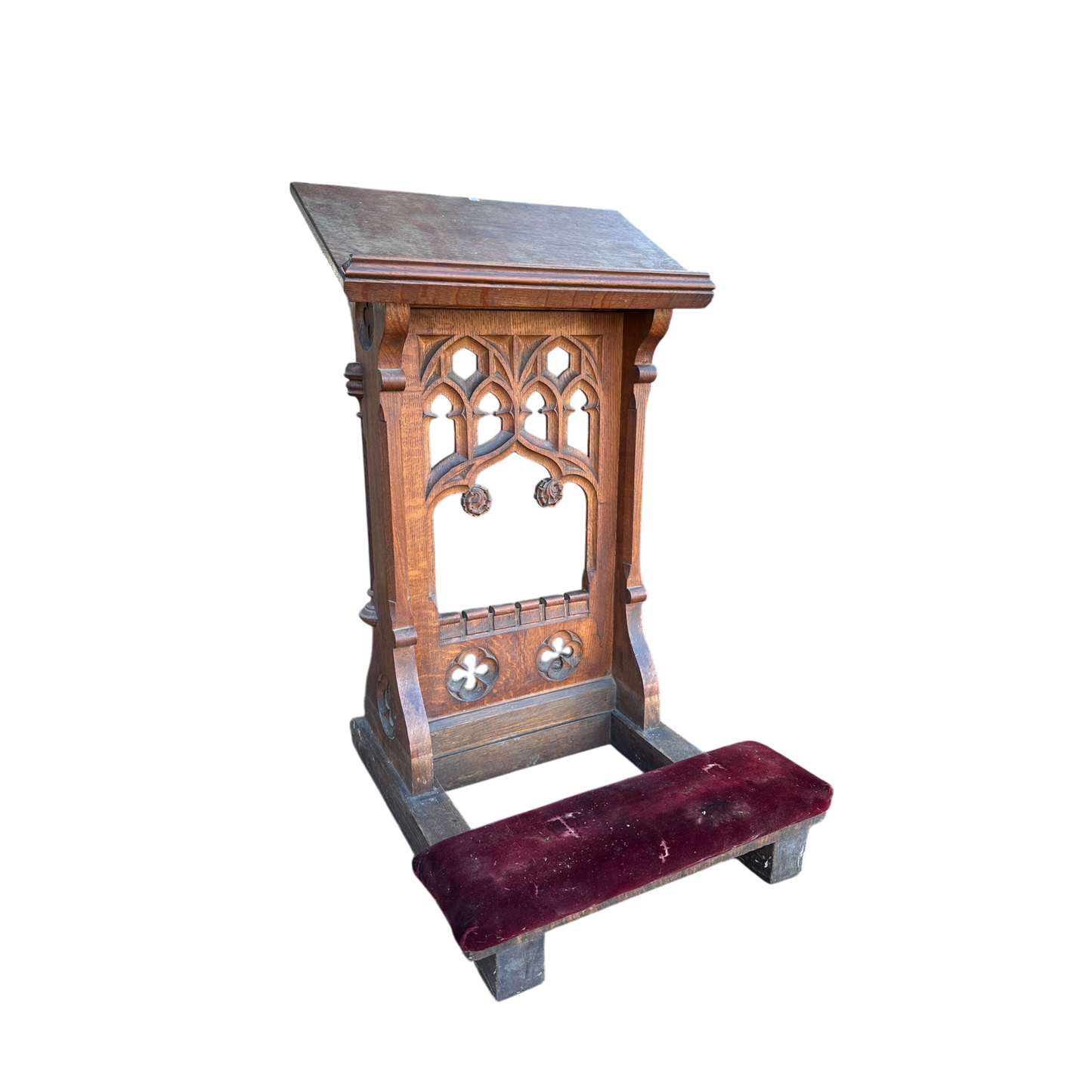 19th Century Oak Church Lectern Praying-kneeling Stand Table