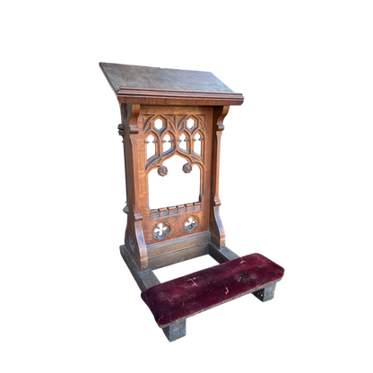 19th Century Oak Church Lectern Praying-kneeling Stand Table