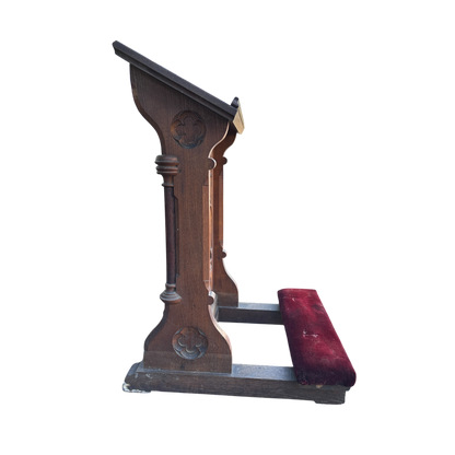 19th Century Oak Church Lectern Praying-kneeling Stand Table