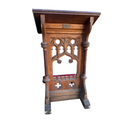 19th Century Oak Church Lectern Praying-kneeling Stand Table