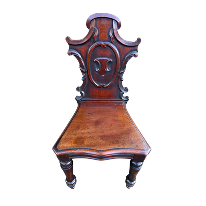 Antique Mahogany 1800s Occasional Hall Chair