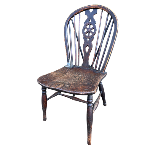 Antique Wheel Back Kitchen Dining Chair