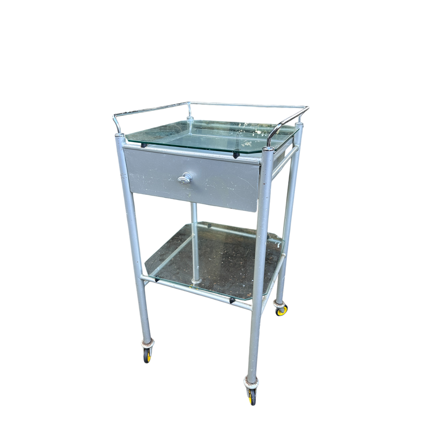 Square hospital dressing trolley, Drinks Trolley Side Table, 1970-1974