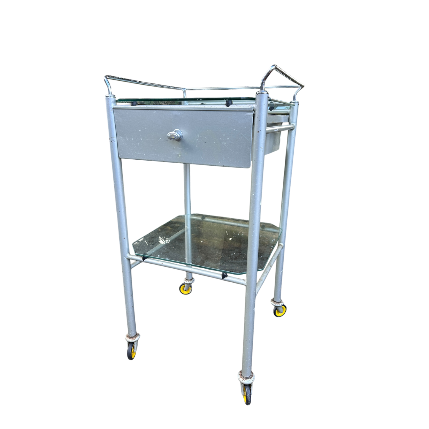 Square hospital dressing trolley, Drinks Trolley Side Table, 1970-1974
