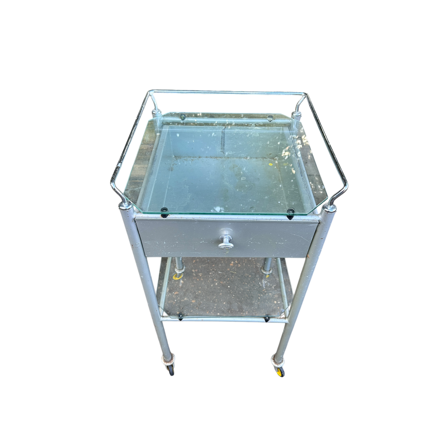 Square hospital dressing trolley, Drinks Trolley Side Table, 1970-1974