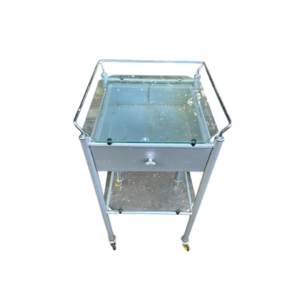 Square hospital dressing trolley, Drinks Trolley Side Table, 1970-1974