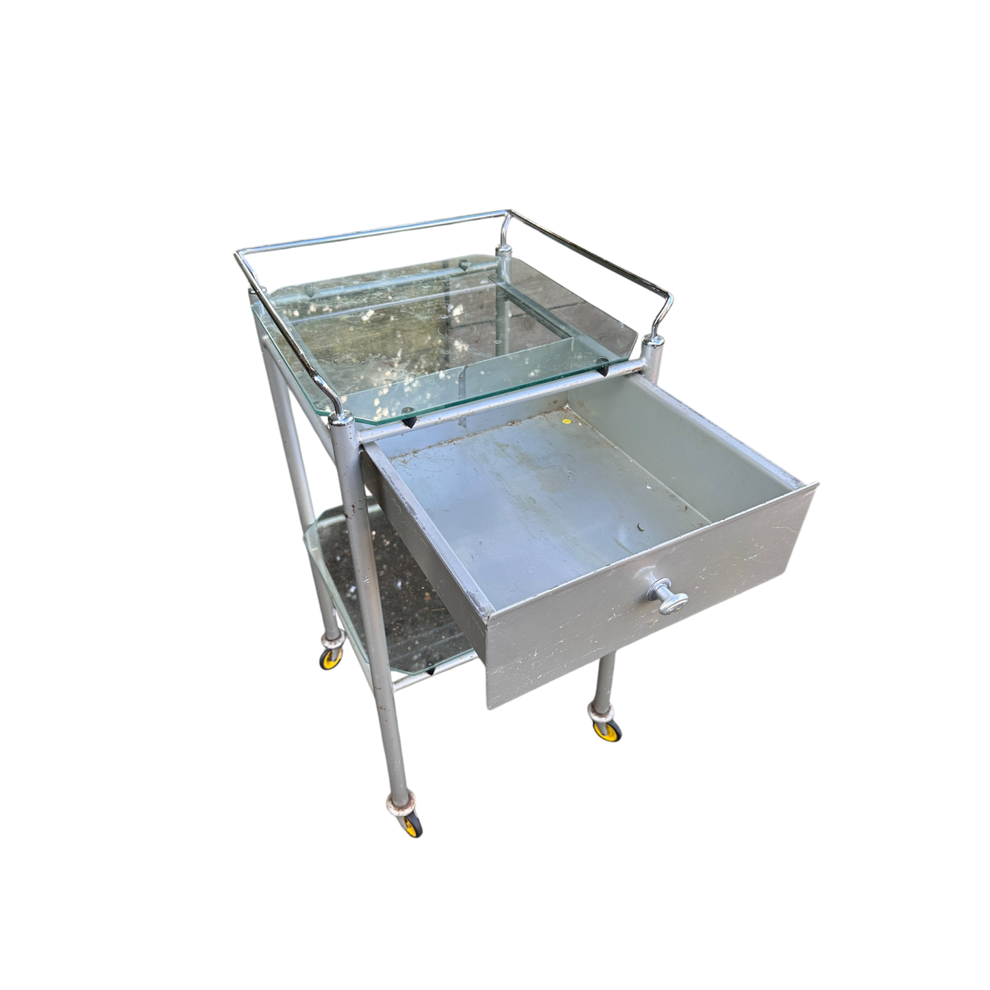 Square hospital dressing trolley, Drinks Trolley Side Table, 1970-1974