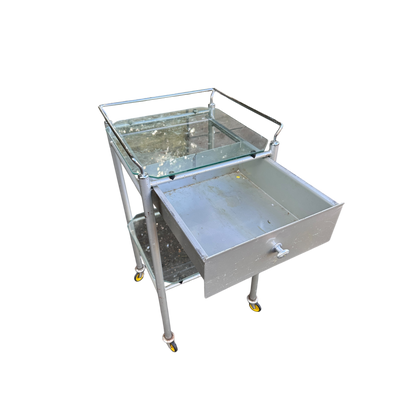 Square hospital dressing trolley, Drinks Trolley Side Table, 1970-1974