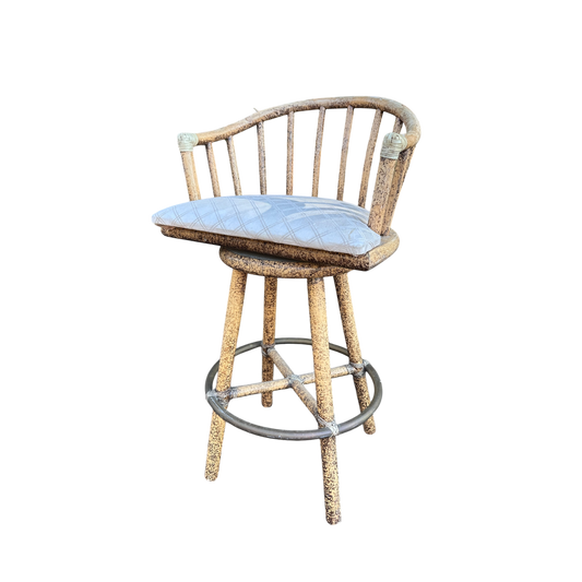 Vintage Bamboo Effect Swivel Bar Stool