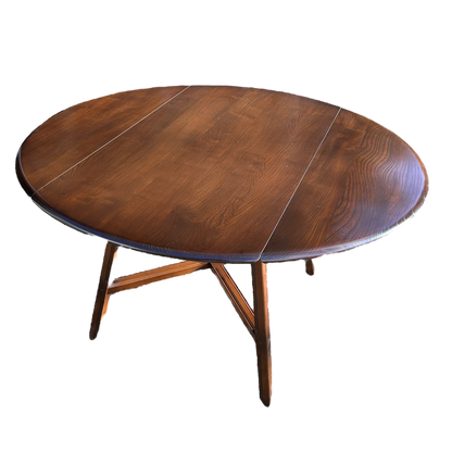 Vintage Ercol Drop Leaf Table and 4 Carver Chair Set
