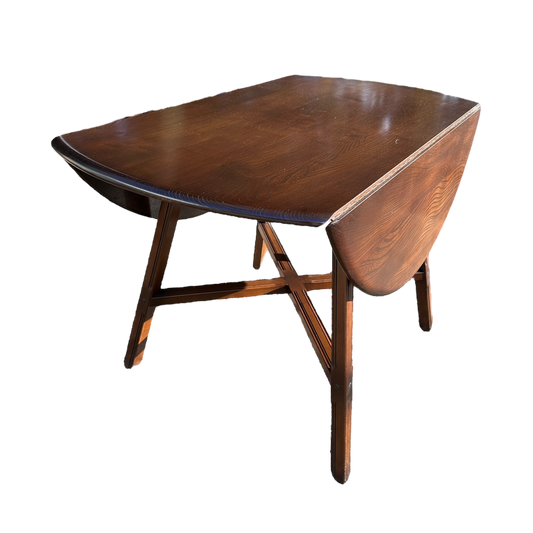 Vintage Ercol Drop Leaf Table and 4 Carver Chair Set