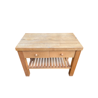 Solid Beech Wood Kitchen Island Table Butchers Block
