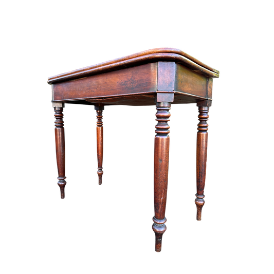 Antique Fold Out Swivel Cart Table / Tea Table Console