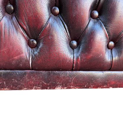 Read Leather Vintage Three Seater Button Backed Chesterfield Sofa