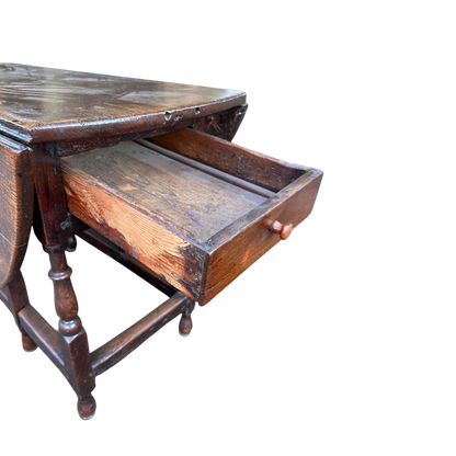 Antique Oak Drop Leaf Gate leg Dining Table
