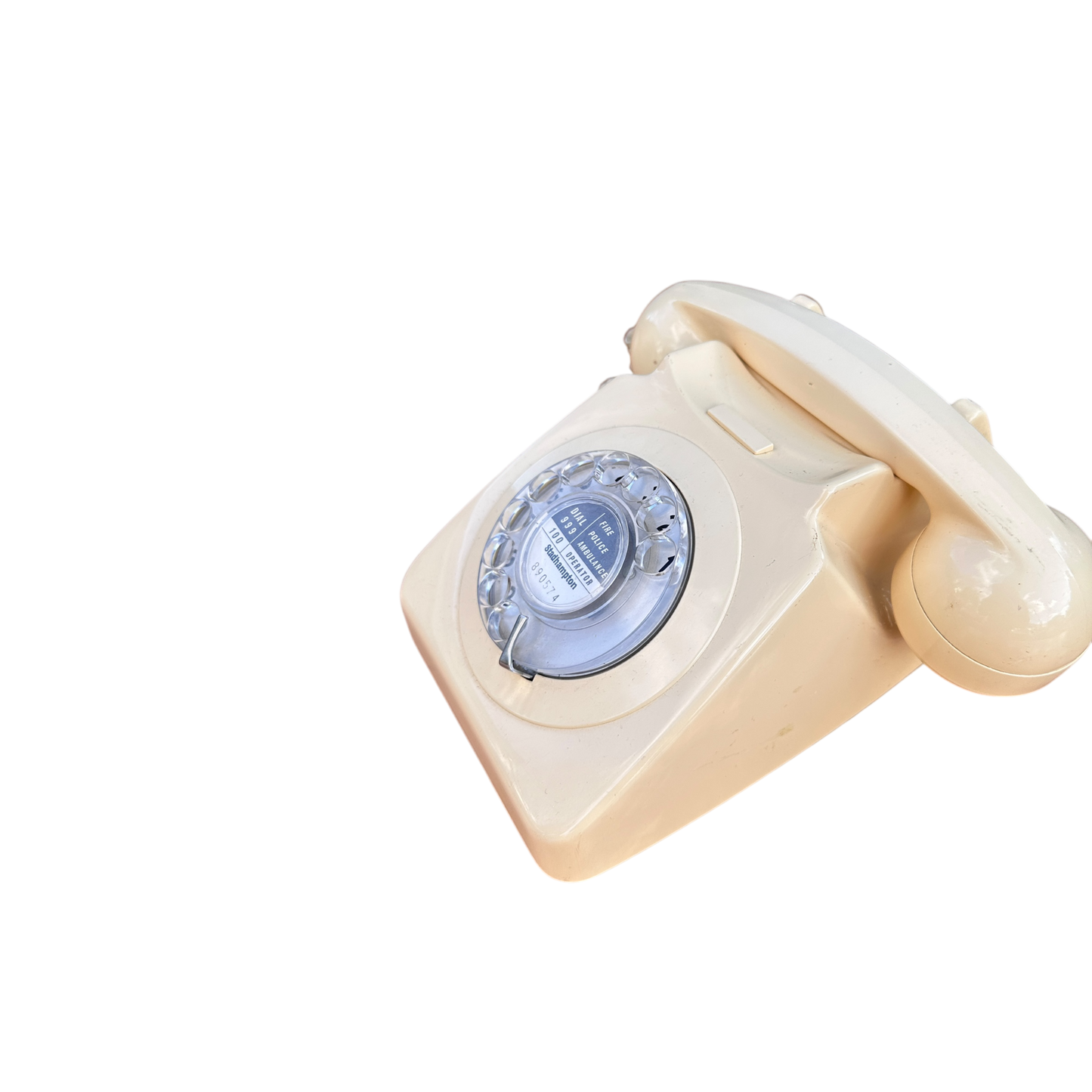 Vintage White Telephone With Dial