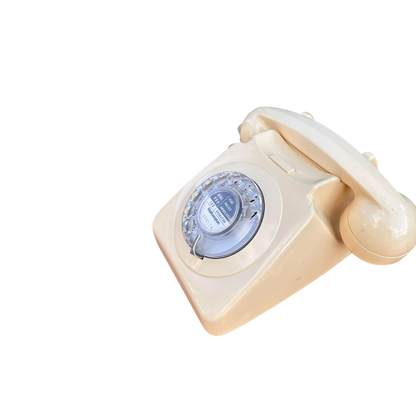 Vintage White Telephone With Dial