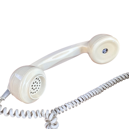 Vintage White Telephone With Dial