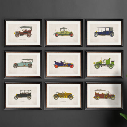 1910 daimler 38  in size 50 x 70cm - glass-fronted framed wall art print with solid wood frame, ideal for modern interiors