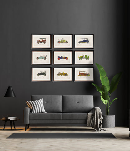 1910 lanchester 28 in size 50 x 70cm - glass-fronted framed wall art print with solid wood frame, ideal for modern interiors