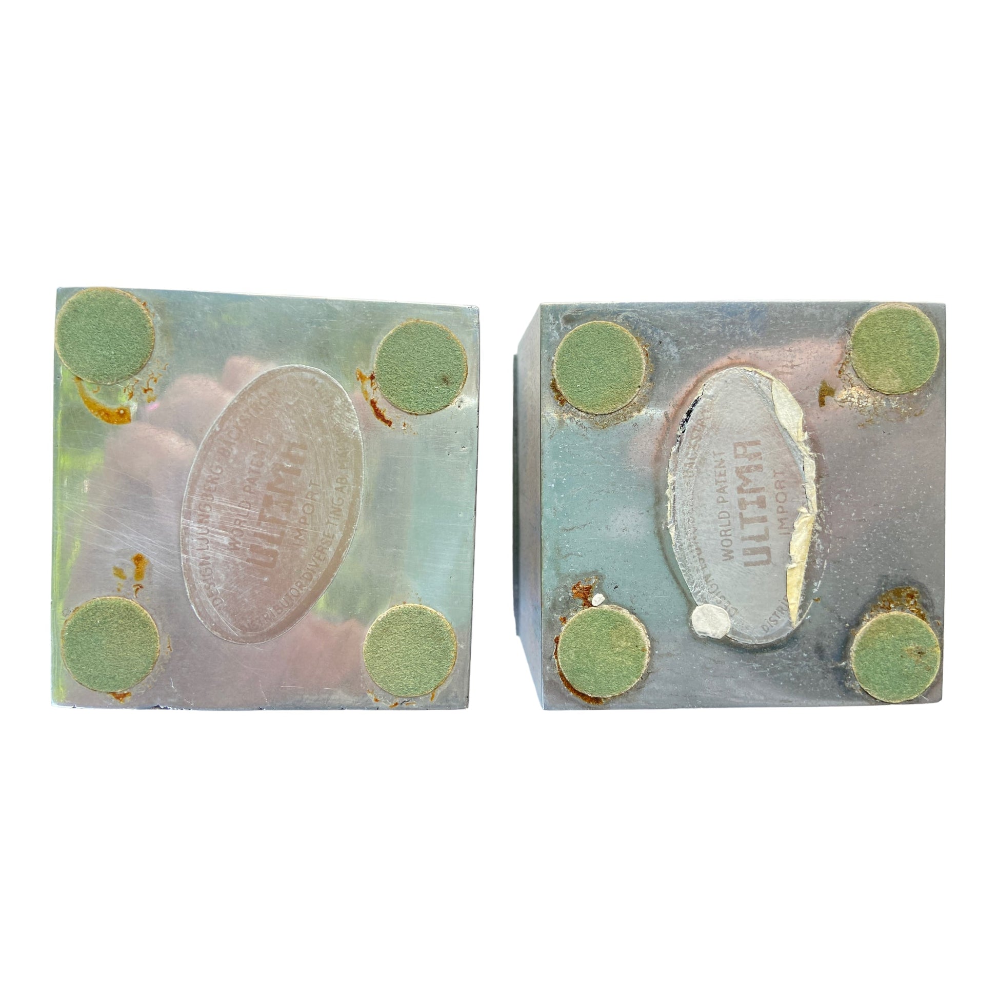 Aluminium Pair of Ultima Ashtrays By Holger Bäckström & Bo Ljungberg, Sweden 1970's DecorThe Furniture Recycling Shop