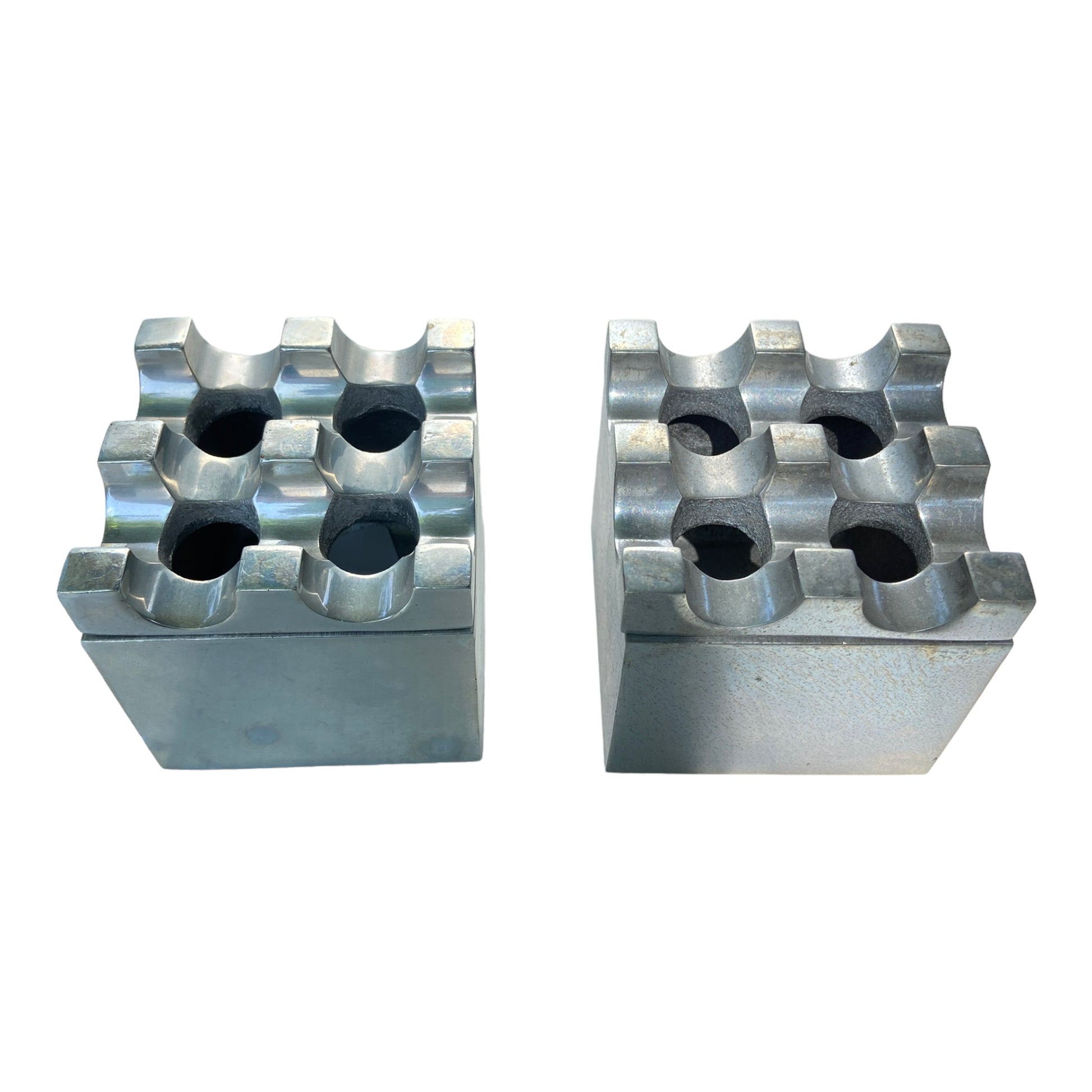 Aluminium Pair of Ultima Ashtrays By Holger Bäckström & Bo Ljungberg, Sweden 1970's DecorThe Furniture Recycling Shop