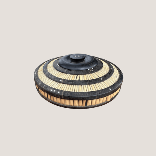 Anglo-Indian Round Lidded Porcupine Quill Ashtray BoxThe Furniture Recycling Shop