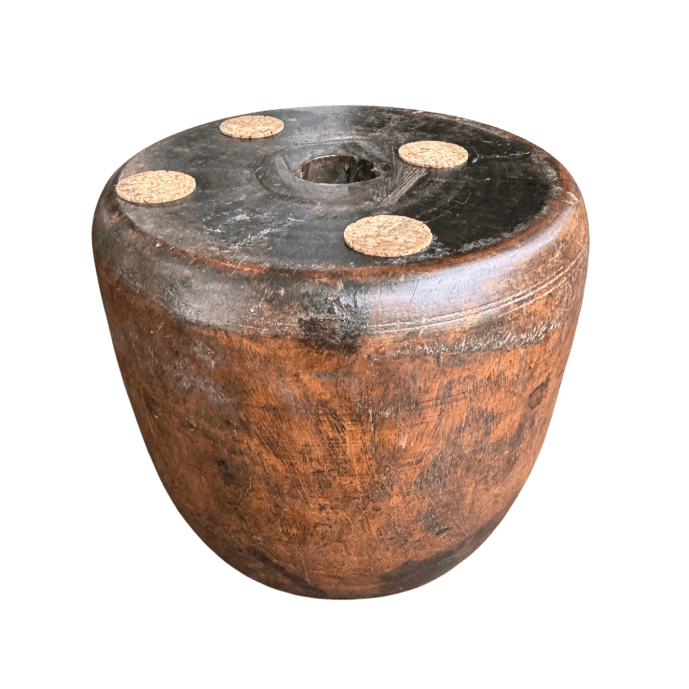 Antique 19th Century Equine 'Old Noggins' Wooden Stable Tethering Log / Candle HolderThe Furniture Recycling Shop