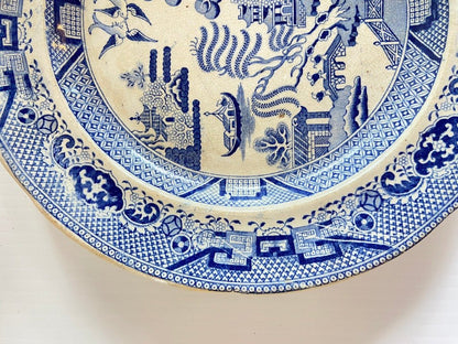 Antique Blue and White Willow Pattern Small Semi China Oriental Pattern Plate (1 of 2)The Furniture Recycling ShopFurniture
