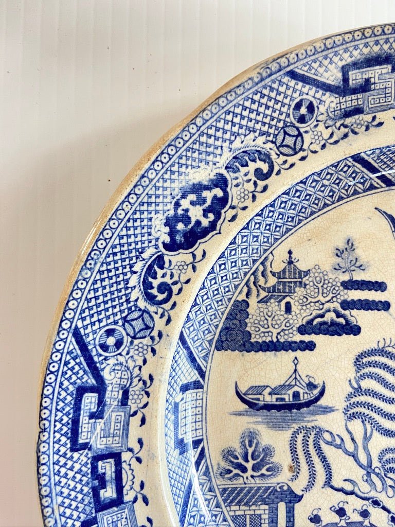 Antique Blue and White Willow Pattern Small Semi China Oriental Pattern Plate (1 of 2)The Furniture Recycling ShopFurniture