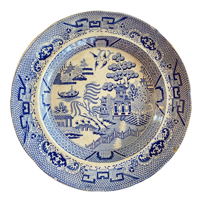 Antique Blue and White Willow Pattern Small Semi China Oriental Pattern Plate (1 of 2)The Furniture Recycling ShopFurniture