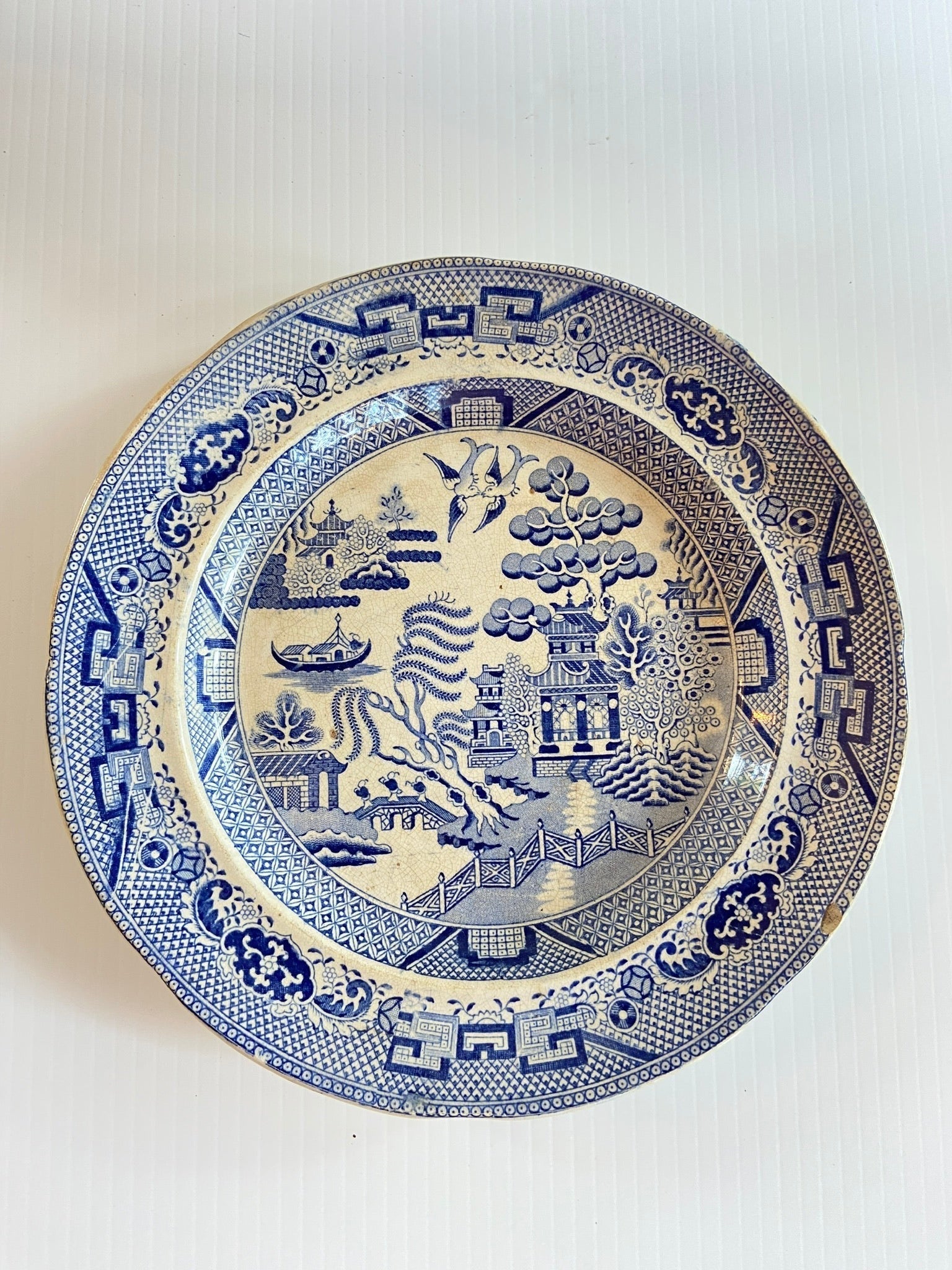 Antique Blue and White Willow Pattern Small Semi China Oriental Pattern Plate (1 of 2)The Furniture Recycling ShopFurniture